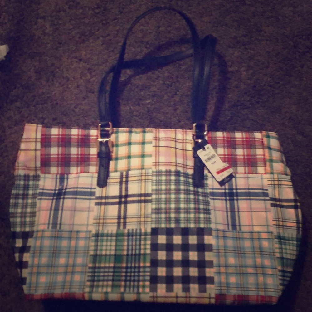 NWT Plaid Nylon Tommy Hilfiger Tote